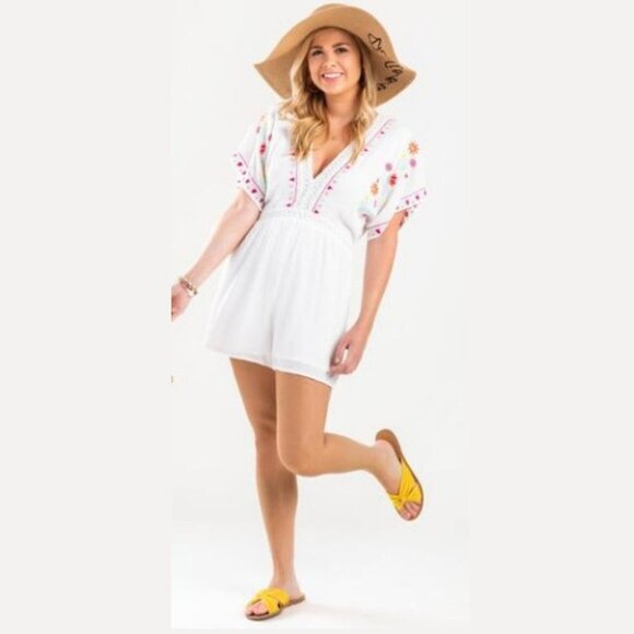 Francesca's Jun & Ivy Women's Wilonna Embroidered Romper - XS - Picture 1 of 7